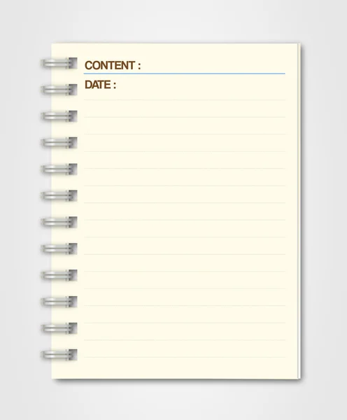 Cuaderno espiral — Archivo Imágenes Vectoriales