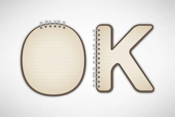 OK typografische notebook — Stockvector