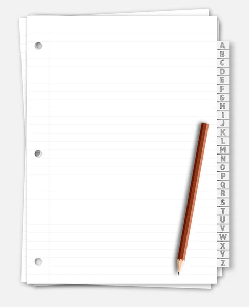 Σελιδοδείκτη Σημείωση χαρτί με μολύβι — Διανυσματικό Αρχείο