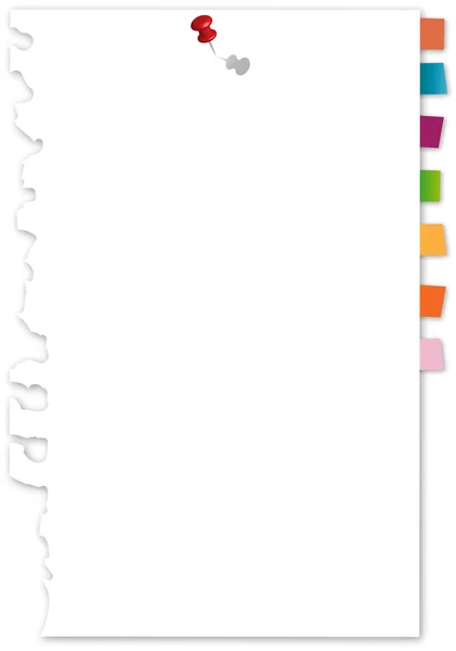 White note paper bookmark — Stock Vector
