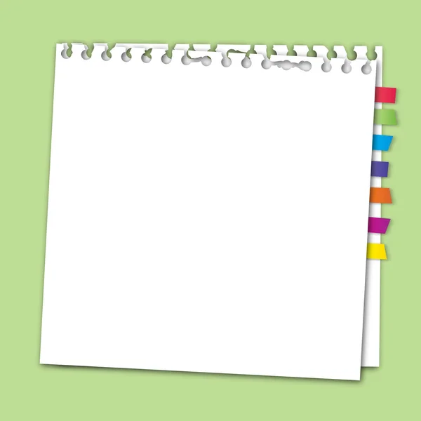 White note paper bookmark — Stock Vector