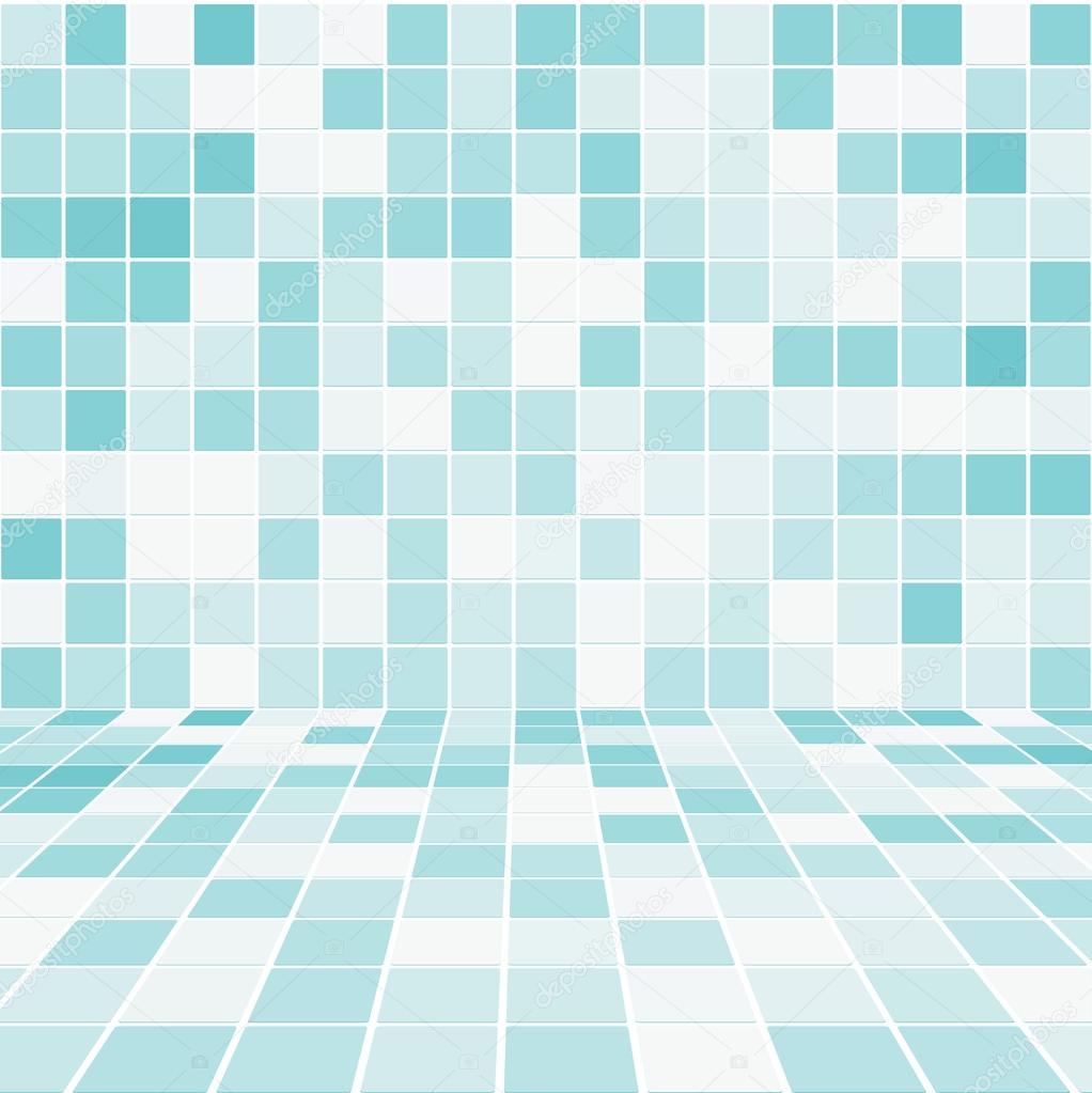 Interior Room with Mosaic Tiled Wall Vector