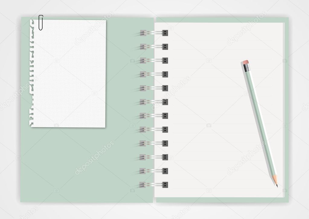 Notebook paper and pencil