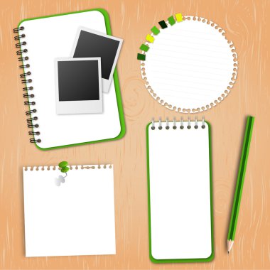 Yeşil toplama defter kağıt