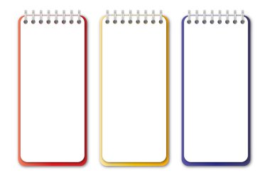 Beyaz arka plan üzerinde izole renkli Notebook