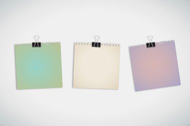 Colorful post it memopads isolated on white Background clipart
