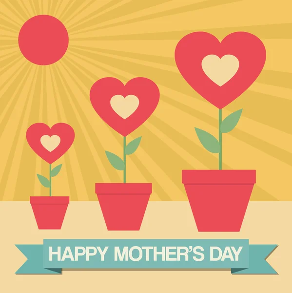 Tarjeta de felicitación del día de la madre feliz — Archivo Imágenes Vectoriales