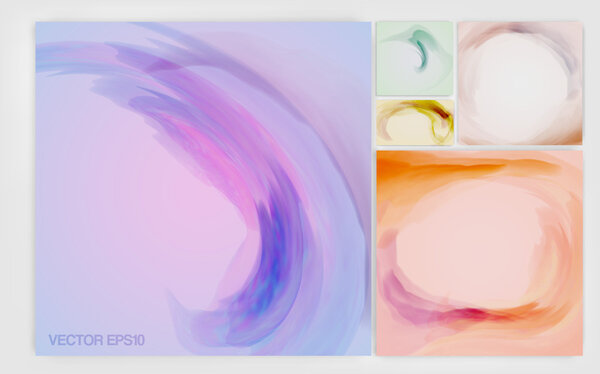 Set of Watercolor Painted Background