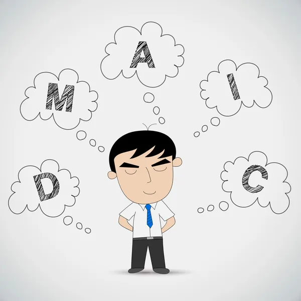 Businessman Think about "D M A I C" — Stock Vector