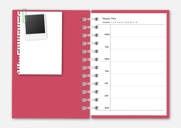 Roze laptop per planner instant foto — Stockvector