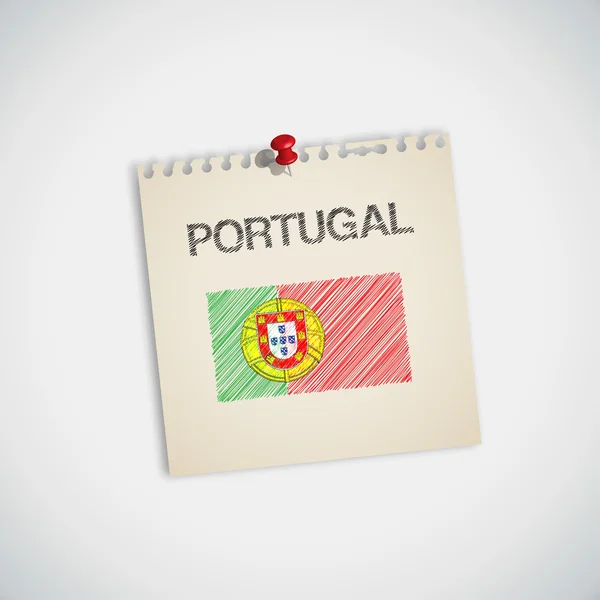 Peinture Drapeau du Portugal Note Papier — Image vectorielle