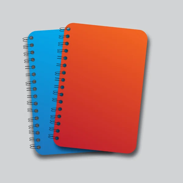 蓝色和橙色笔记本 — 图库矢量图片