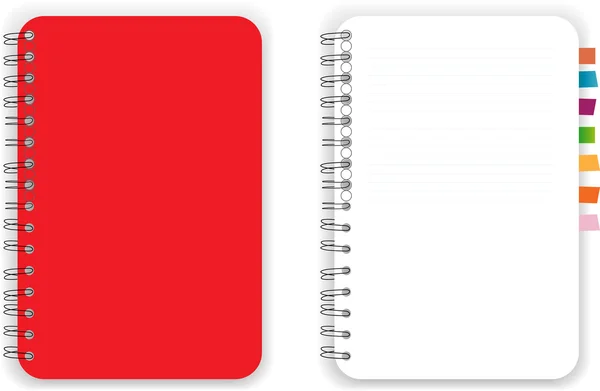 Red notebook reminder — Stock Vector