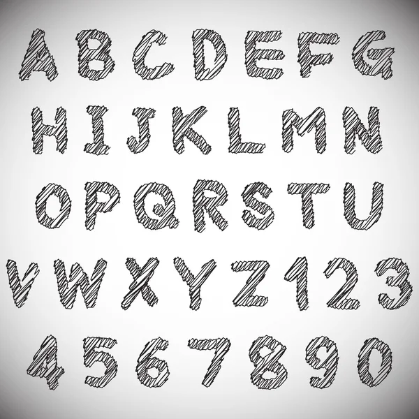 Skiss alfabetet på vit bakgrund — Stock vektor