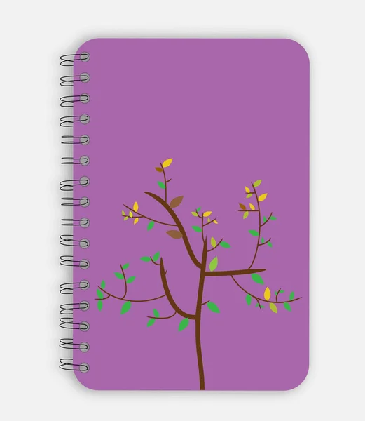 Notebook with tree — Stock Vector