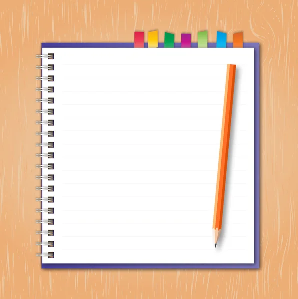 Notebook with pencil — Stock Vector