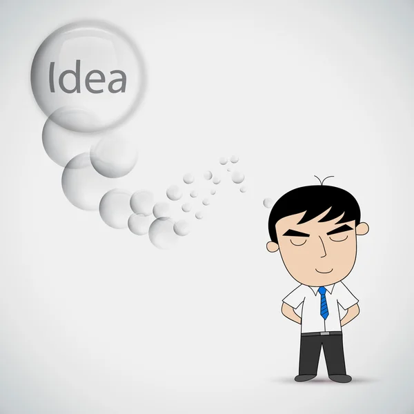Businessman Thinking Idea Bubble — Stock Vector