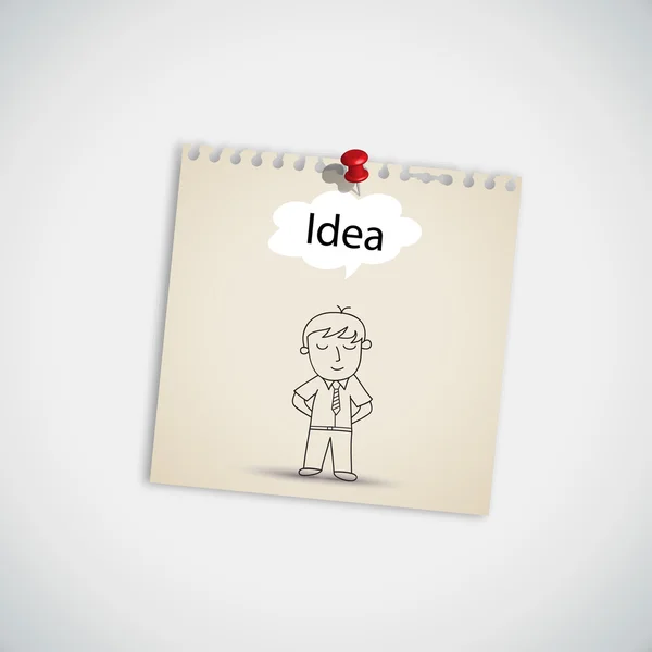Businessman Thinking Idea Balloon Concept — Stock Vector