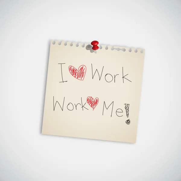 " I Love Wok and Work Love Me "escrito à mão — Vetor de Stock