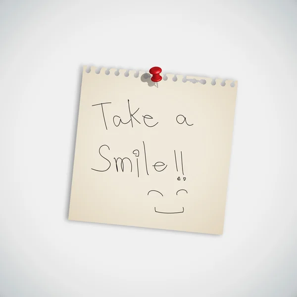 "Neem een glimlach" — Stockvector