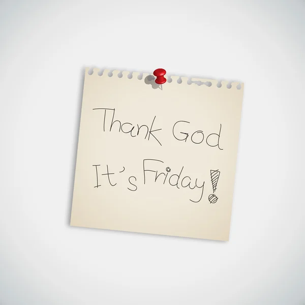 " Tack gode Gud att det är fredag "handskriven — Stock vektor