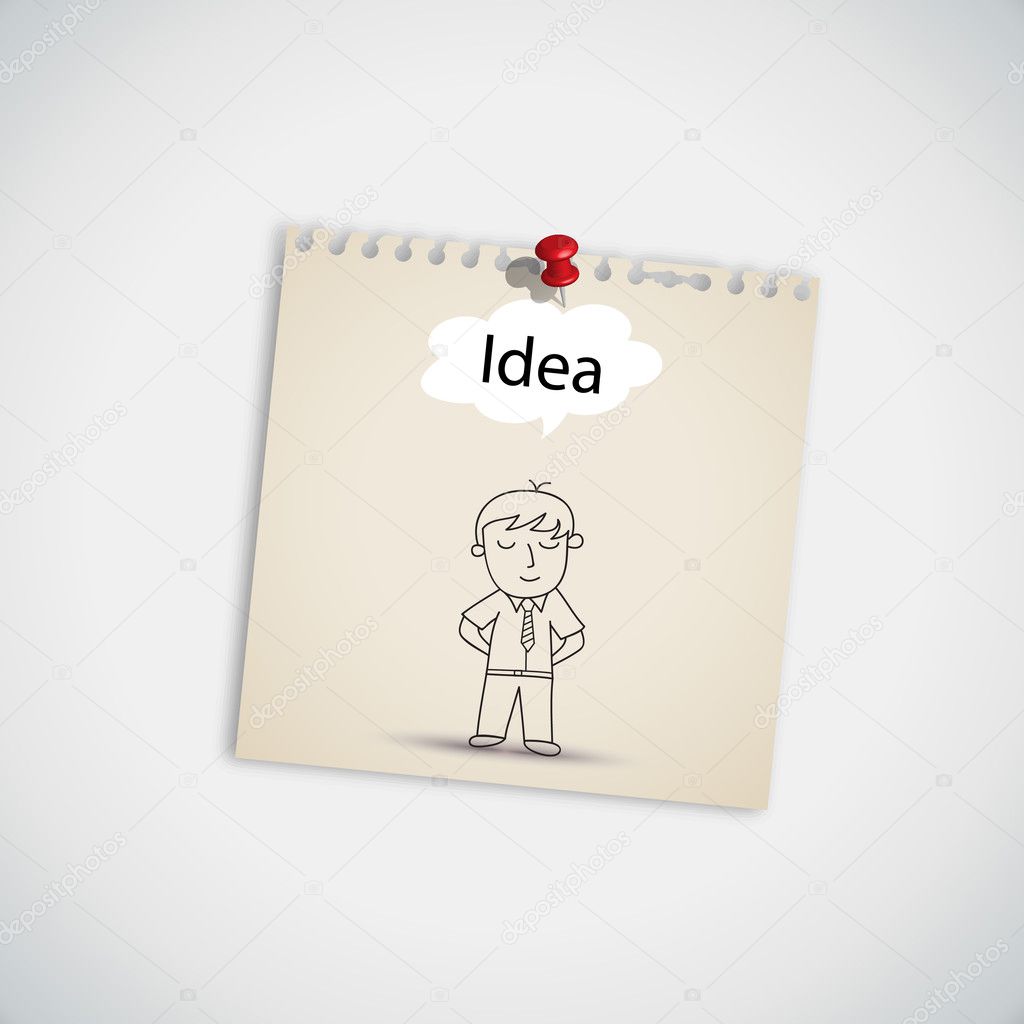 Businessman Thinking Idea Balloon Concept