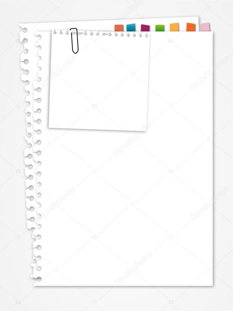 White paper with bookmark