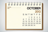 2013 kalendář říjen staré roztrhané papírové vektor
