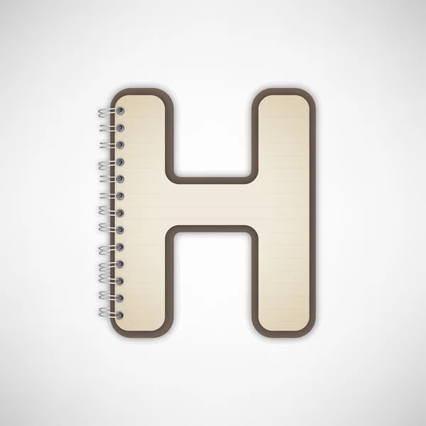Brief h notebook vector — Stockvector