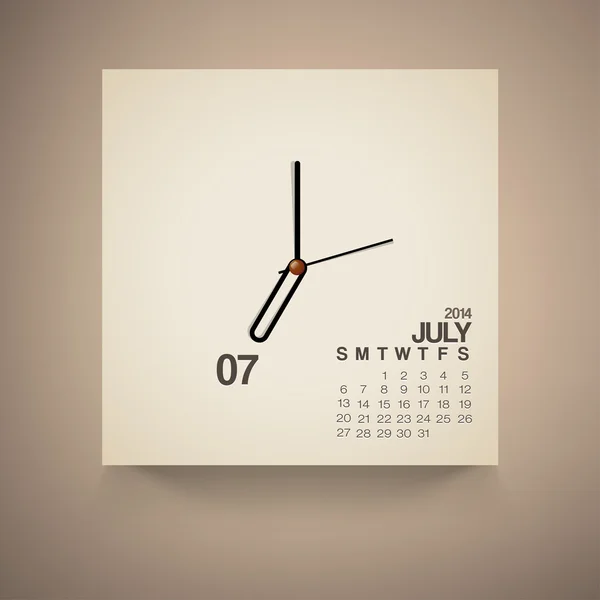 2014 Calendar July — Stock Vector