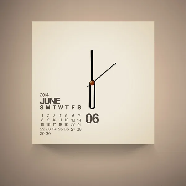 2014 Kalender juni – stockvektor