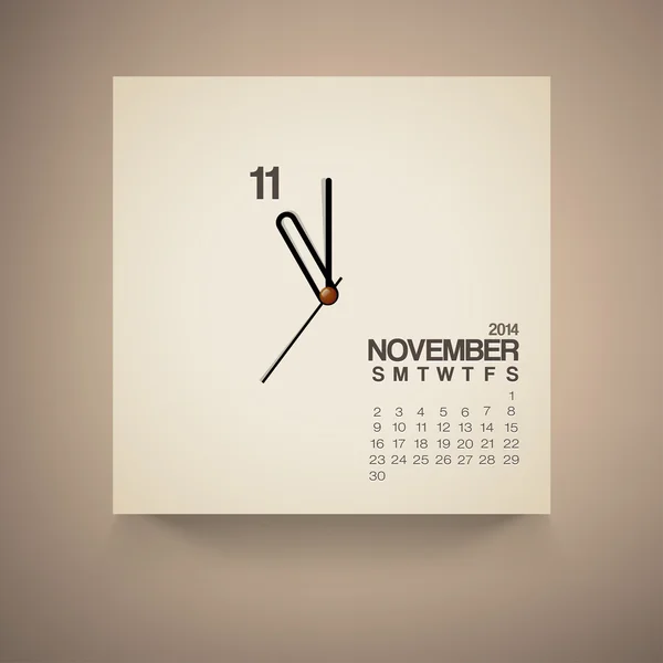 Calendario 2014 Noviembre — Vector de stock