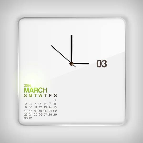 Calendario 2014 Marzo — Vector de stock