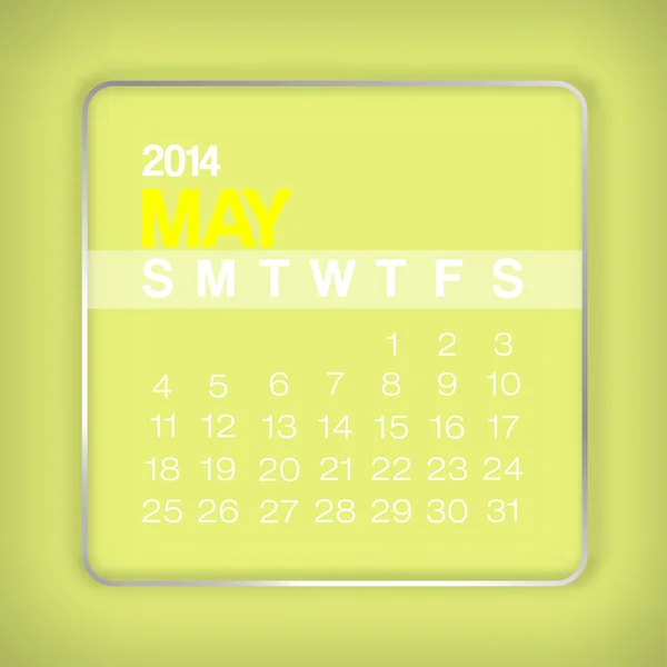 2014 Calendario Mayo — Vector de stock