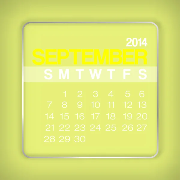 Kalenderblatt 2014: September — Stockvektor