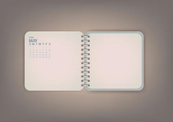 Kan 2014 notebook kalender — Stockvector