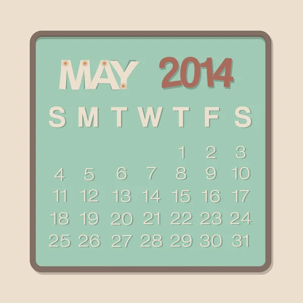 Maj 2014 kalender — Stock vektor