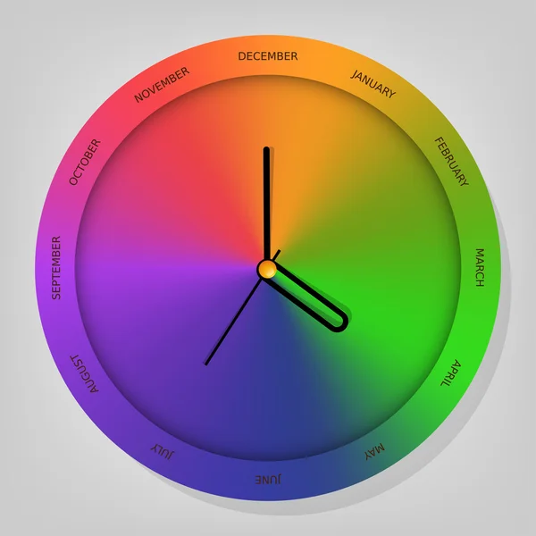 Calendario del reloj de color — Archivo Imágenes Vectoriales