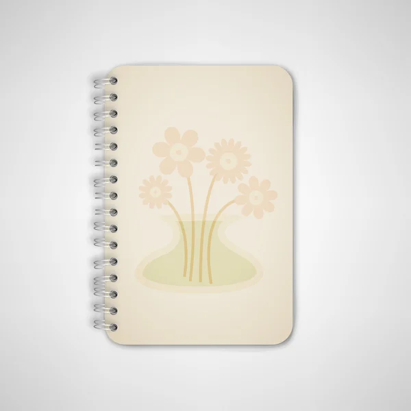 Notebook with flower pattern — Stock Vector