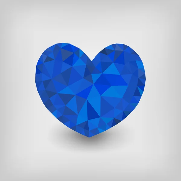 Modré srdce mnohoúhelník — Stockový vektor