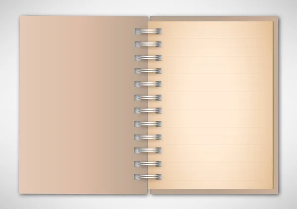 Cuaderno portada marrón — Vector de stock