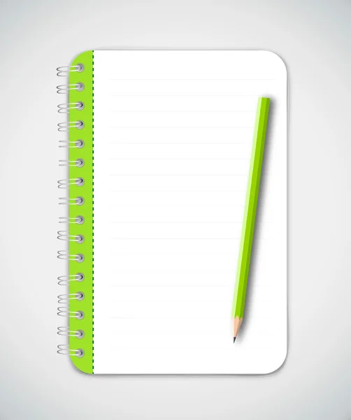 Pencil and notebook — Stock Vector