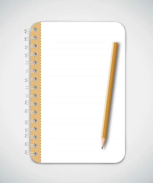 Potlood en notebook — Stockvector