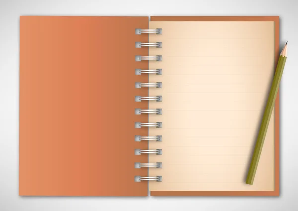 Cahier de couverture et crayon — Image vectorielle