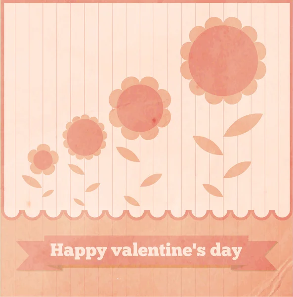 Tarjeta de felicitación Valentine Flower — Vector de stock