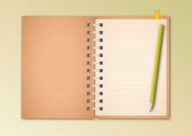 kahverengi defter kalem ile
