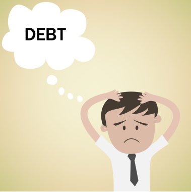 İş adamı endişe borç ile