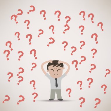 Soru işareti olan iş adamı