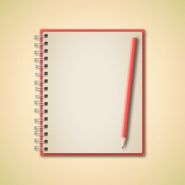 gerçekçi bir defter ve kalem