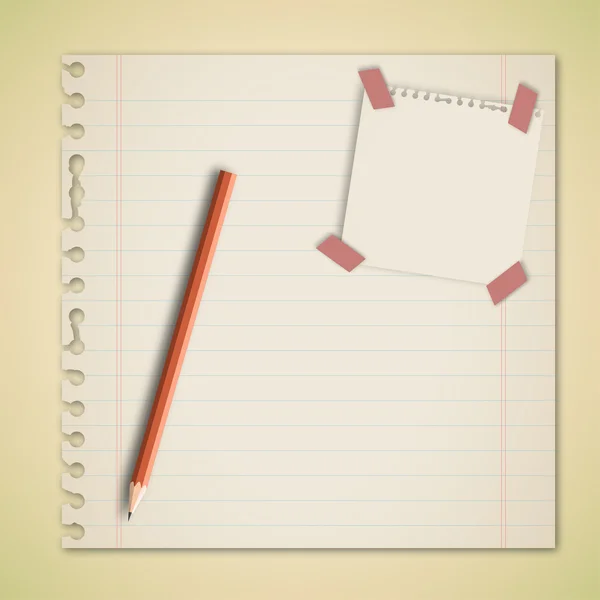 Бумага, карандаш и лента — стоковый вектор